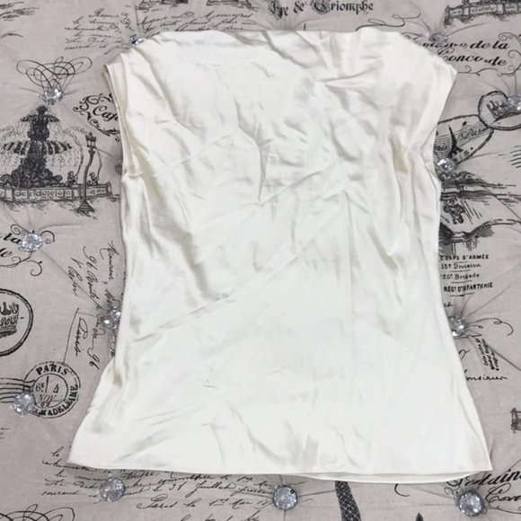 THEORY Draped Boatneck Top in Stretch Satin - Picture 6 of 11